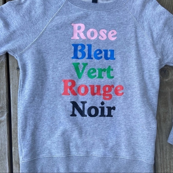 J.Crew Gray Wine Graphic Crew Neck Sweatshirt - Picture 2 of 8